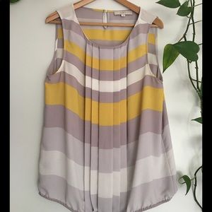 Loft Sleeveless Pleated Blouse